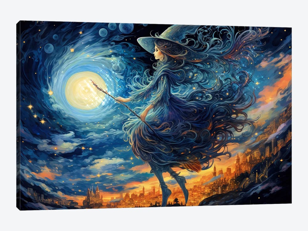 Witch's Night Out by Claudia McKinney 1-piece Canvas Wall Art