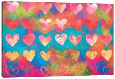 Happy Hearts Canvas Art Print - Claudia McKinney