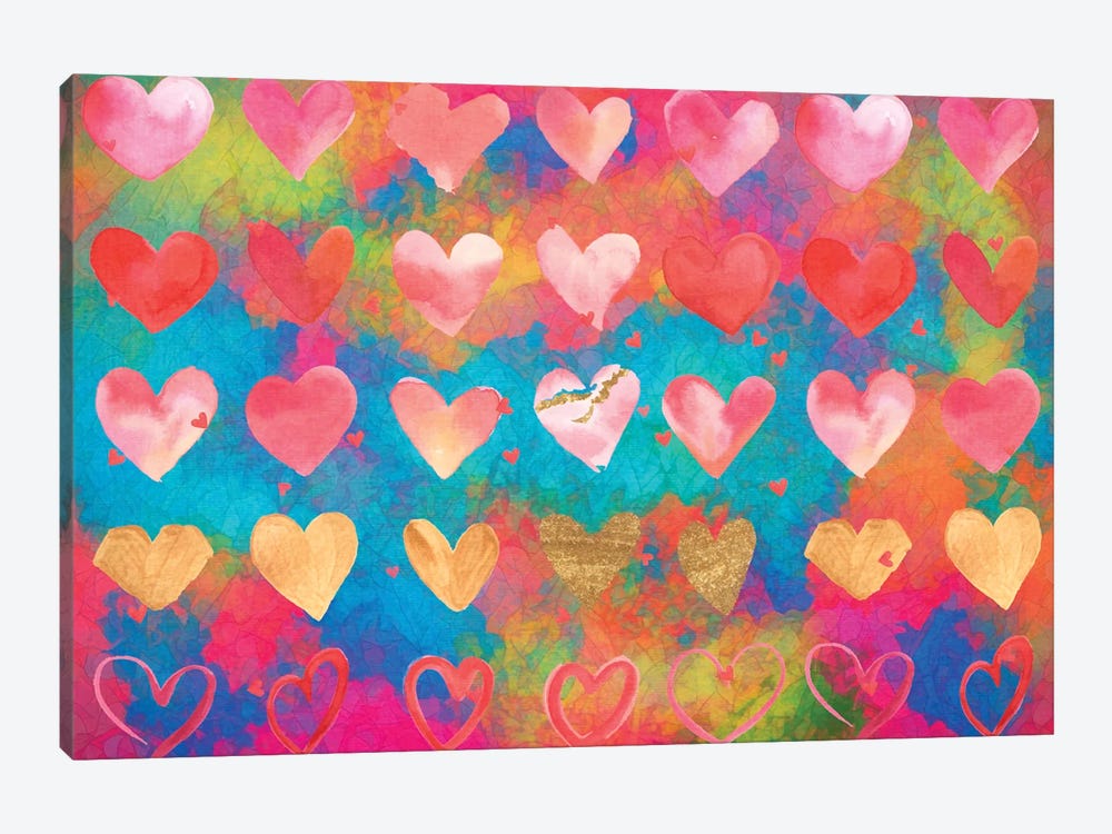 Happy Hearts by Claudia McKinney 1-piece Canvas Artwork
