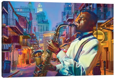 All That Jazz Canvas Art Print - Saxophone Art