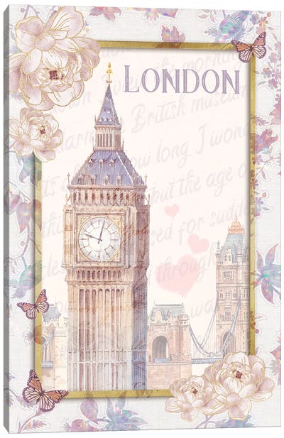 London Town Canvas Art Print - Clock Art