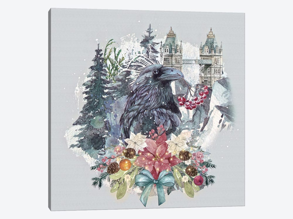 Raven Holiday by Claudia McKinney 1-piece Canvas Wall Art