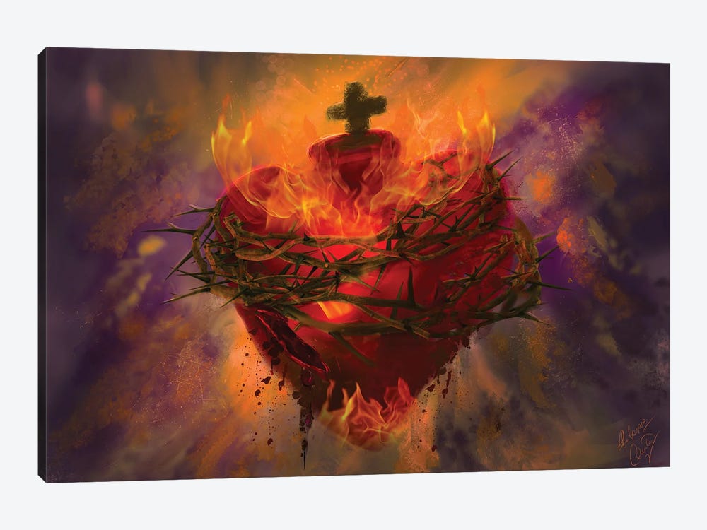 Sacred Heart by Claudia McKinney 1-piece Canvas Print