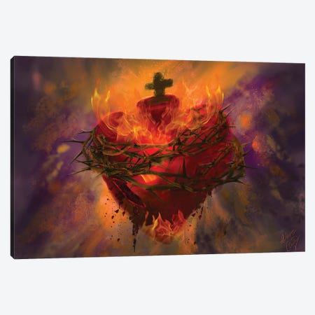 Sacred Heart Canvas Print #CMK64} by Claudia McKinney Canvas Art