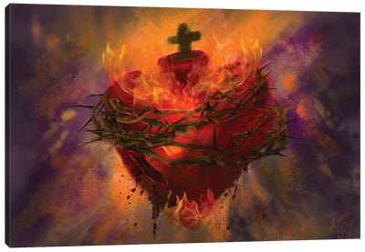 Sacred Heart Canvas Art Print - Claudia McKinney