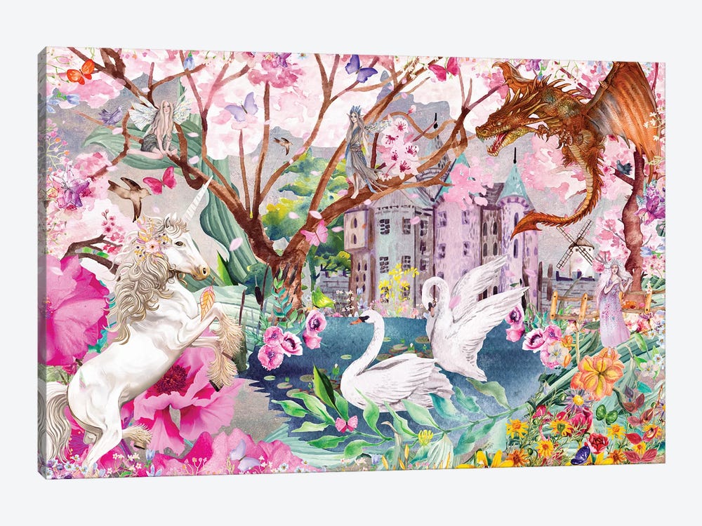 Sakura Swans by Claudia McKinney 1-piece Canvas Wall Art