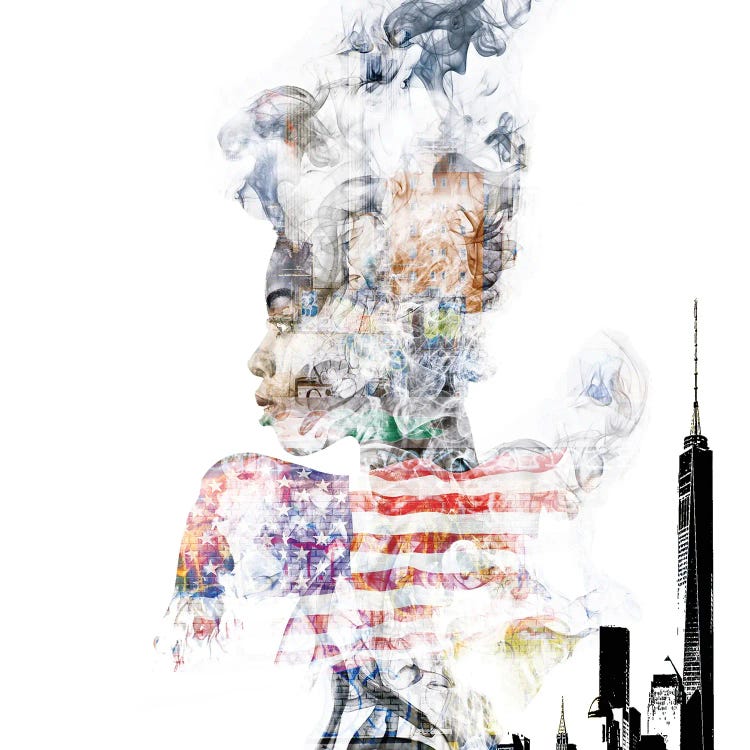 Urban Life Woman USA by Claudia McKinney wall art