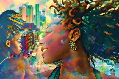 Big City Girls by Claudia McKinney framed canvas print