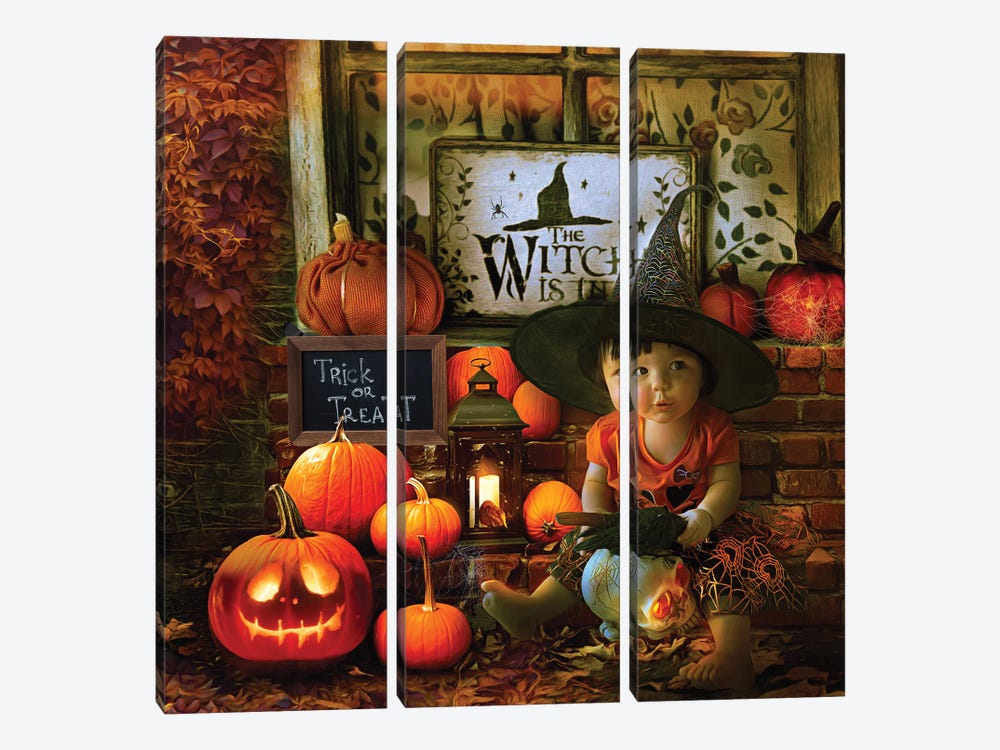 Little Witch In Training by Claudia McKinney 3-piece Canvas Art