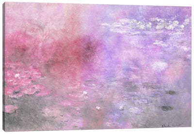 Waterlilies V Canvas Art Print - Rose Quartz & Serenity