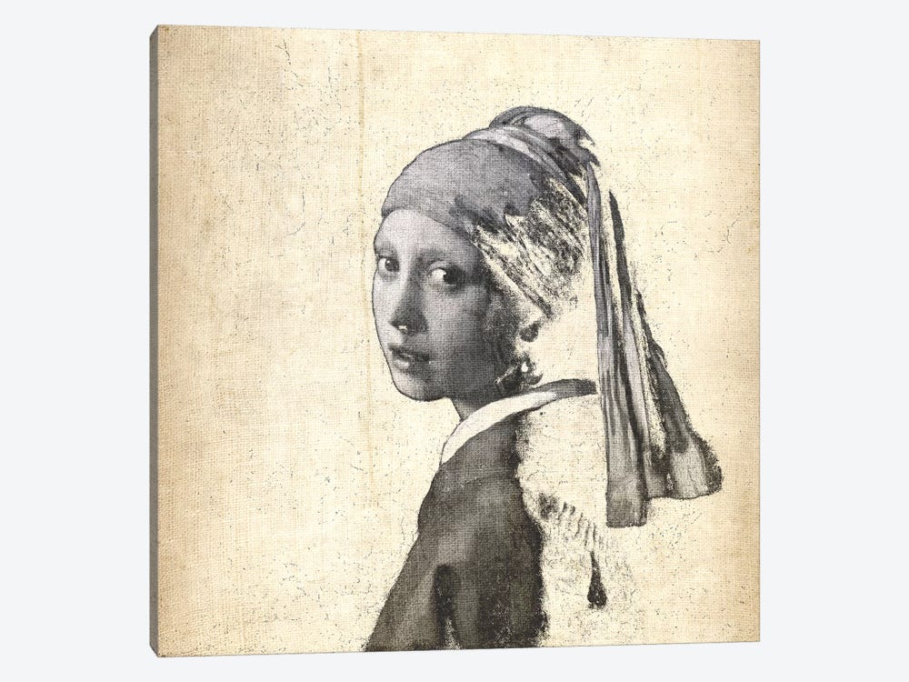 Girl with a Pearl Earring IX by 5by5collective 1-piece Canvas Print