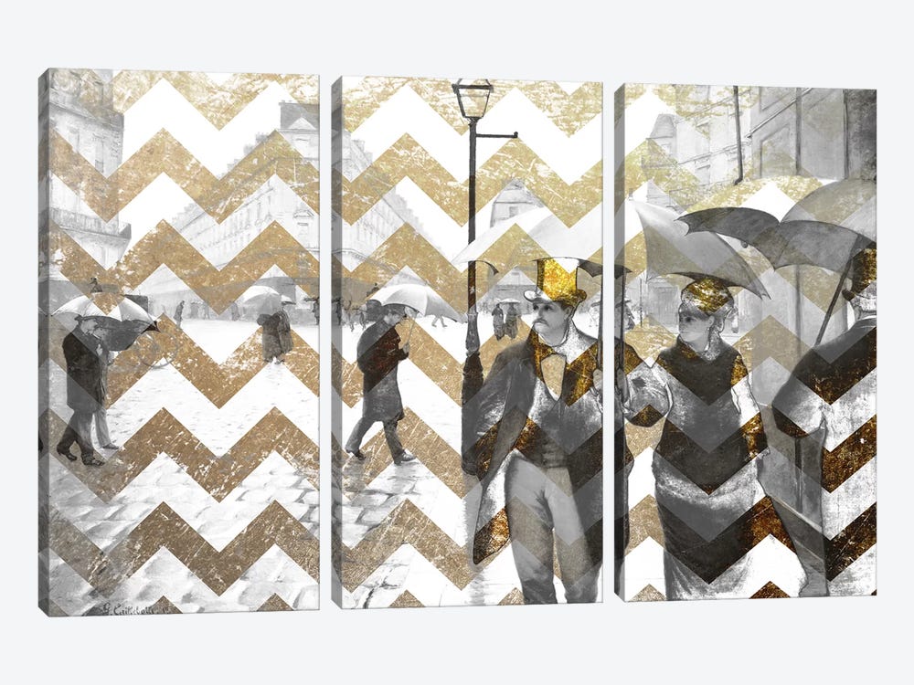 Paris Street VII by 5by5collective 3-piece Canvas Print