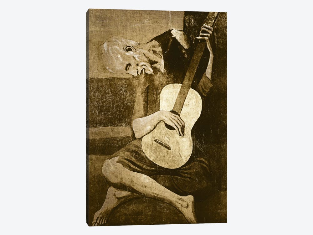 The Old Guitarist I by 5by5collective 1-piece Canvas Print