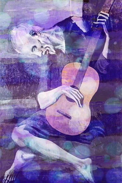 The Old Guitarist II Canvas Art By 5by5collective ICanvas   CML28