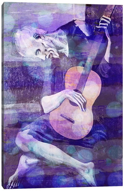 The Old Guitarist II Canvas Art Print - Re-Imagined Masters