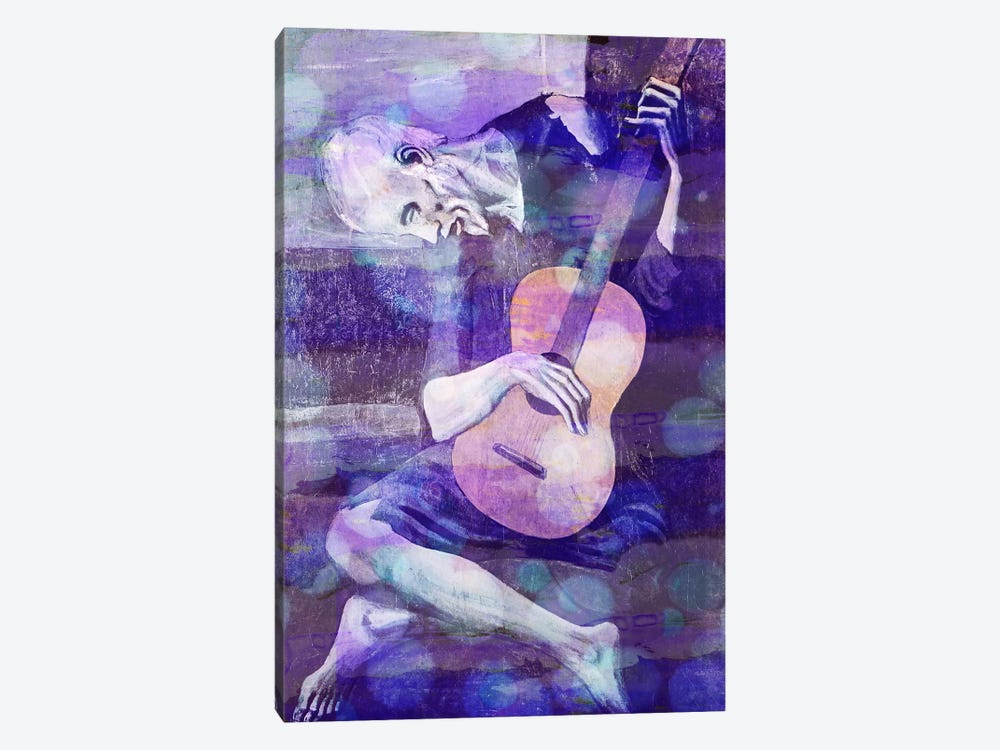 The Old Guitarist II 1-piece Canvas Wall Art