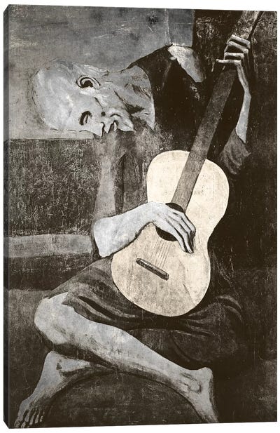 The Old Guitarist IV Canvas Art Print - Classics Through A Modern Lens