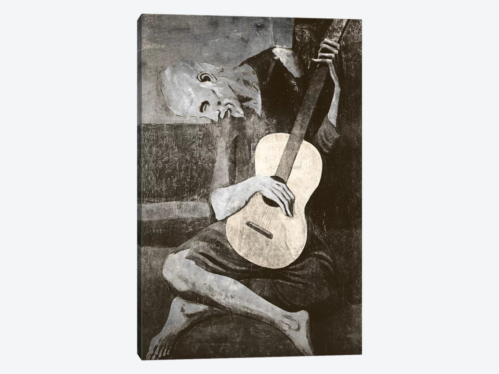 The Old Guitarist IV 1-piece Canvas Print