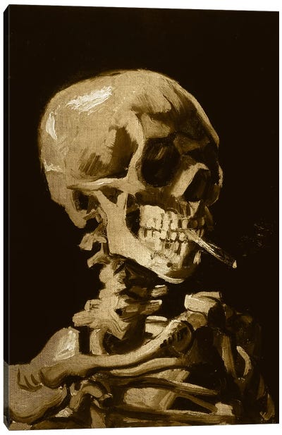 Skull of a Skeleton I Canvas Art Print - Smoking Art