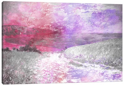 Path Through the Corn V Canvas Art Print - Gray & Purple Art