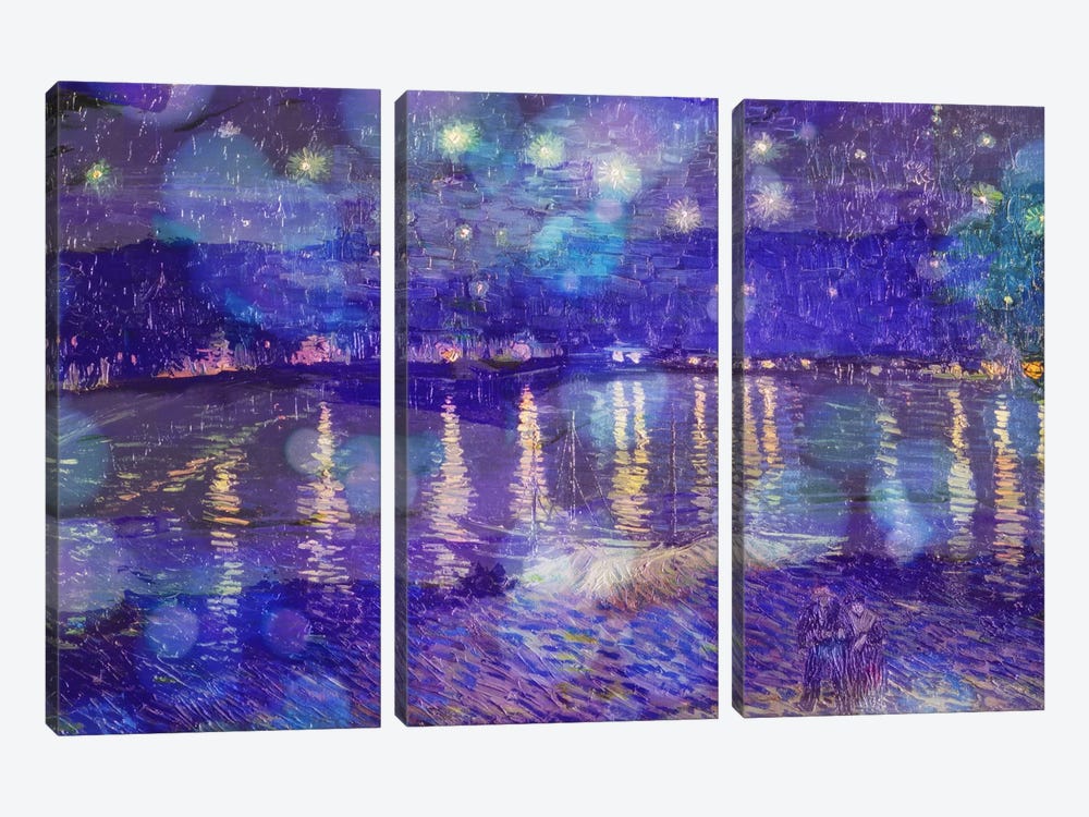 Starry Night Over the Rhone II by 5by5collective 3-piece Canvas Print