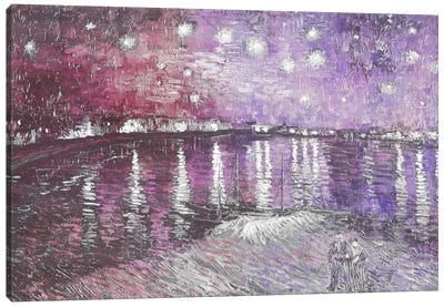 Starry Night Over the Rhone V Canvas Art Print - River, Creek & Stream Art