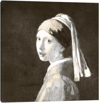 Girl with a Pearl Earring IV Canvas Art Print - Classics Through A Modern Lens