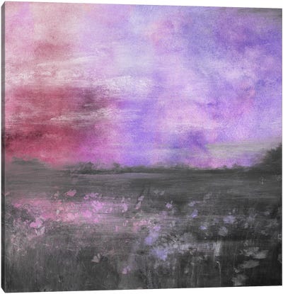 Meadow V Canvas Art Print - Gray & Purple Art