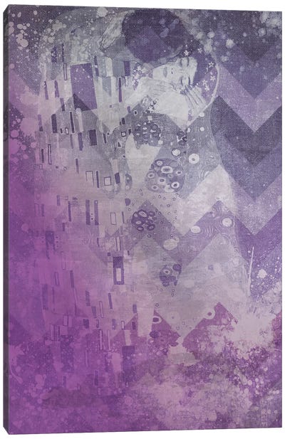 The Kiss VIII Canvas Art Print - Violet