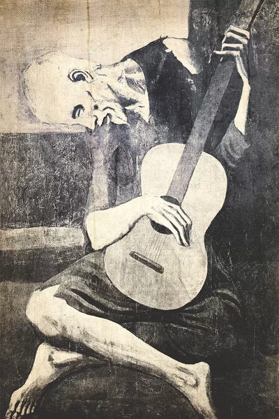 The Old Guitarist X by 5by5collective canvas print