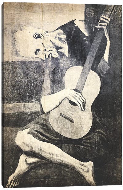 The Old Guitarist X Canvas Art Print - Classics Through A Modern Lens