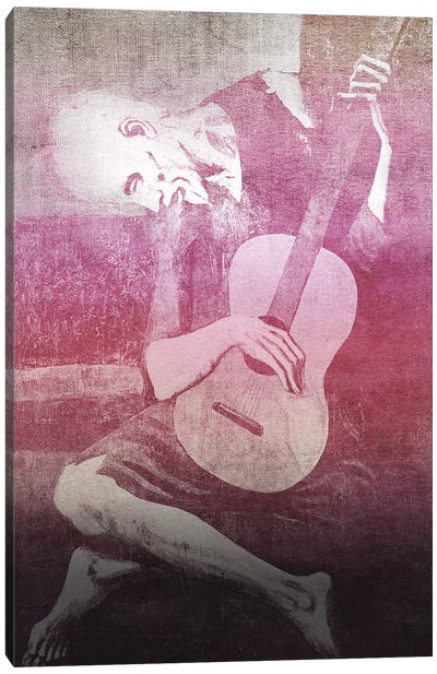 The Old Guitarist XII Canvas Art Print - Musician Art