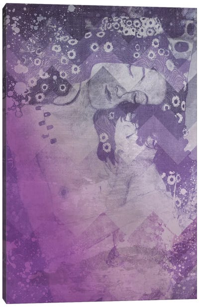 Mother and Child III Canvas Art Print - Pantone Ultra Violet 2018