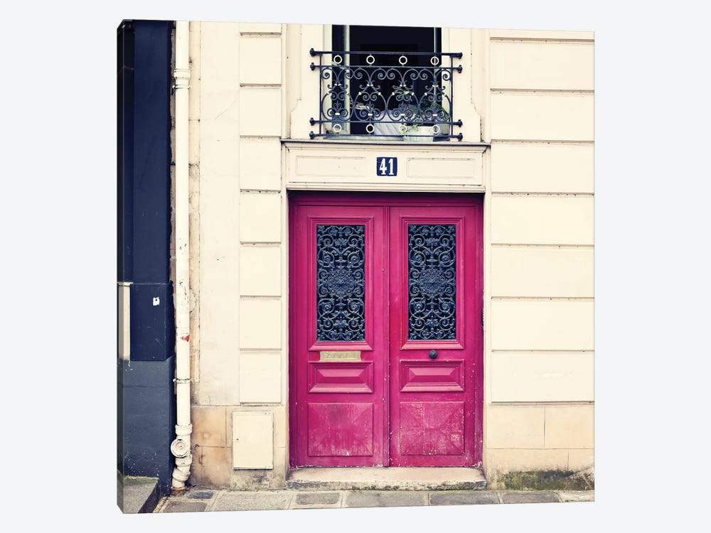 Paris Pink Door by Caroline Mint 1-piece Canvas Print