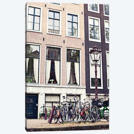 Amsterdam Bicycles Canvas Print #CMN11} by Caroline Mint Canvas Art Print