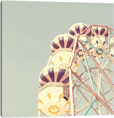 Pastel Ferris Wheel Canvas Art Print - Caroline Mint