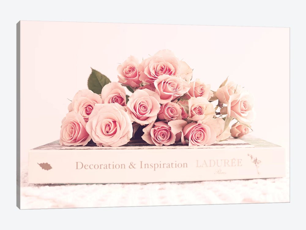 Peonies And Book by Caroline Mint 1-piece Canvas Artwork