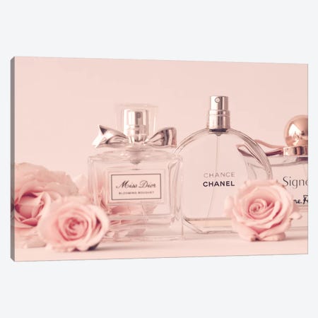 Perfume Collection Canvas Print #CMN125} by Caroline Mint Art Print