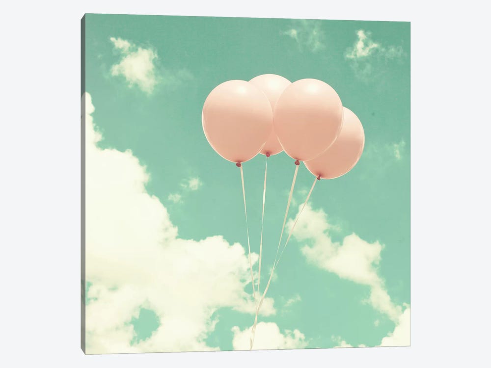 Pink Balloons In The Sky by Caroline Mint 1-piece Canvas Wall Art