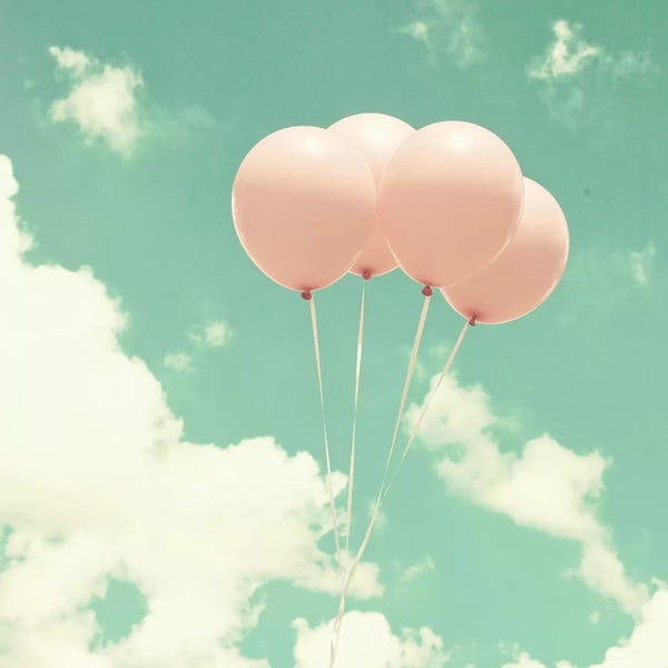 Caroline Mint: Pink Balloons In The Sky by Caroline Mint