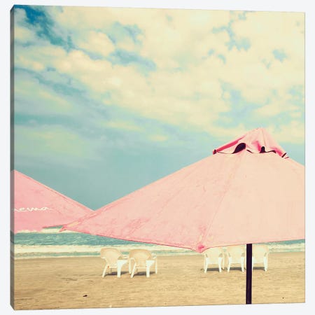 Pink Umbrellas Canvas Print #CMN129} by Caroline Mint Canvas Art