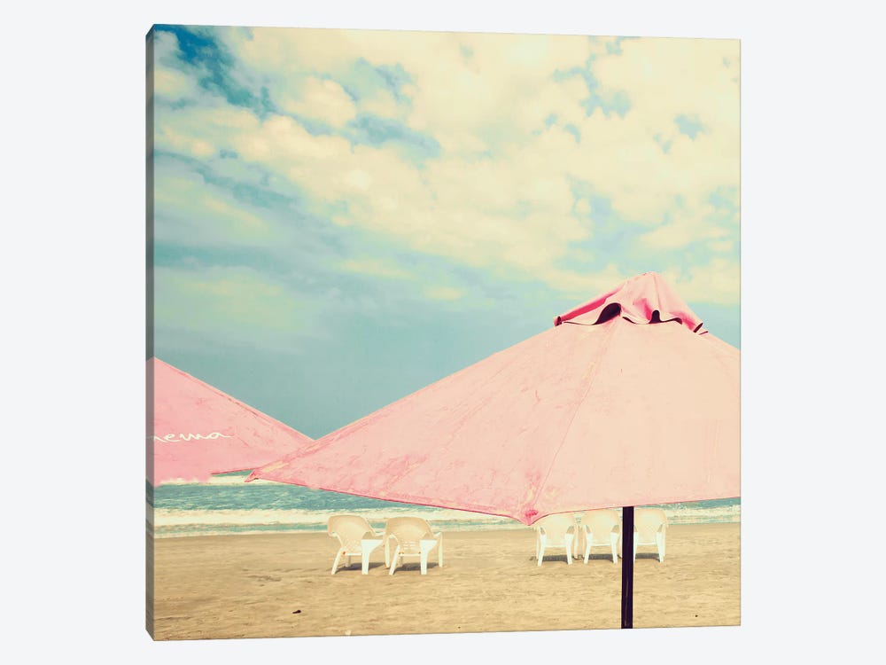 Pink Umbrellas by Caroline Mint 1-piece Canvas Art Print