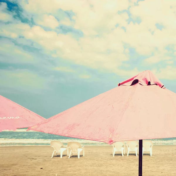 Caroline Mint: Pink Umbrellas by Caroline Mint