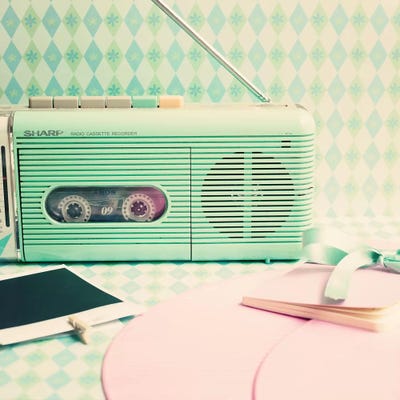 Radio Songs by Caroline Mint framed canvas print