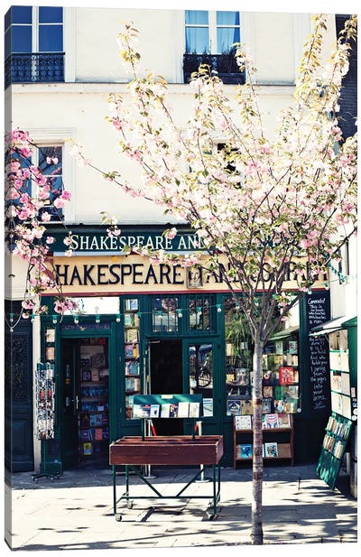 Shakespeare And Co Canvas Art Print - Book Art