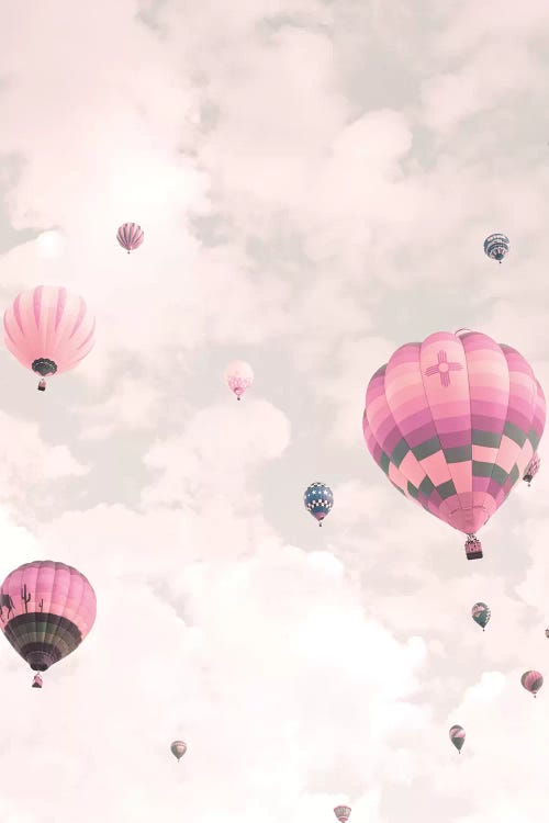 Balloons Over Pink Sky