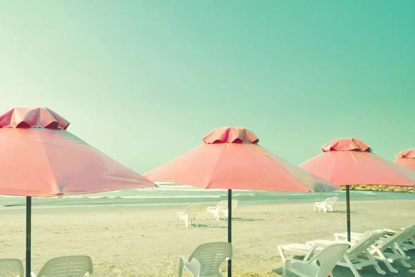 Caroline Mint: Three Coral Umbrellas by Caroline Mint