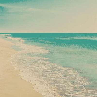 Vintage Beach by Caroline Mint framed canvas print