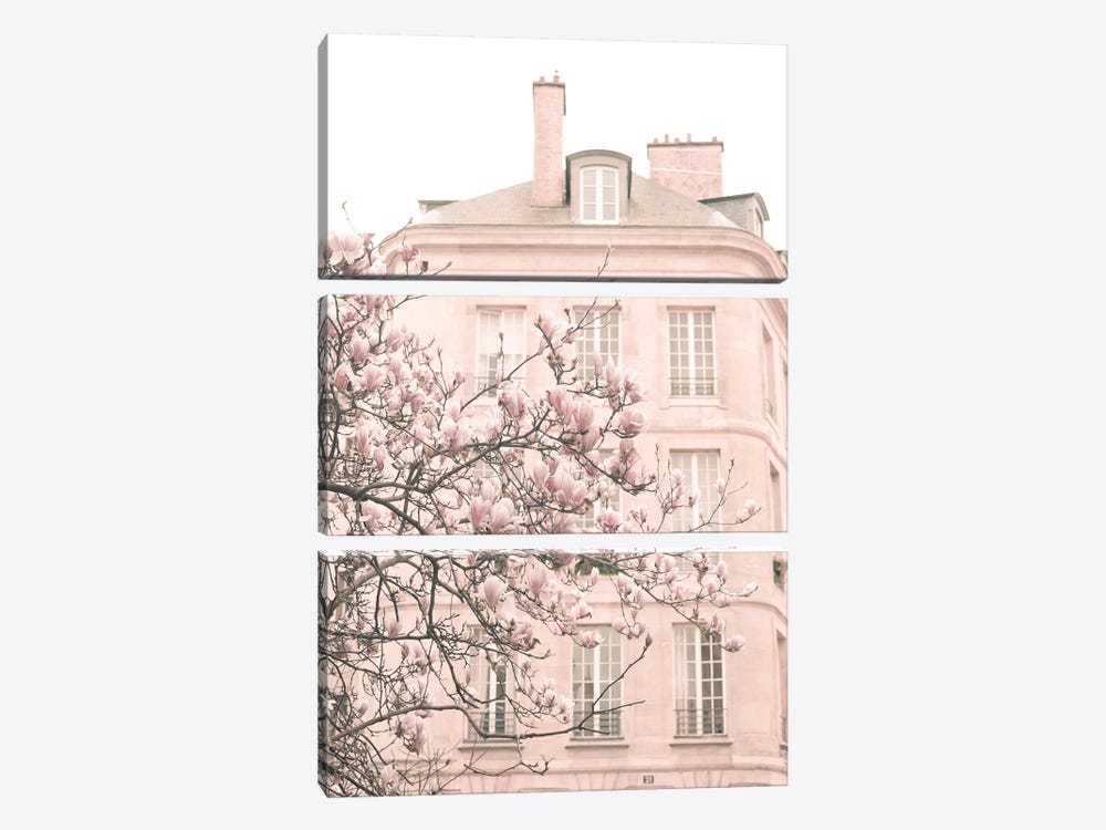 Paris In Blush Pink, Marais I by Caroline Mint 3-piece Canvas Wall Art