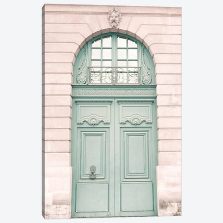 Mint Paris Door Canvas Print #CMN203} by Caroline Mint Canvas Art Print